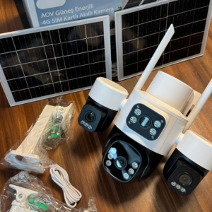 X5TECH 74-GZ 4G Solar Güvenlik Kamerası 4 Lensli, SIM Kart Destekli, Güneş Panelli, Kablosuz Güvenlik Kamerası