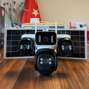 X5TECH 44-GZ 4G Solar Güvenlik Kamerası 4 Lensli, SIM Kart Destekli, Güneş Panelli, Kablosuz Güvenlik Kamerası
