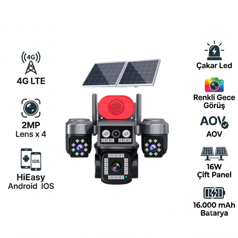 X5Tech 84-GZ 4G Sim Kartlı Solar Panelli Güvenlik Kamerası