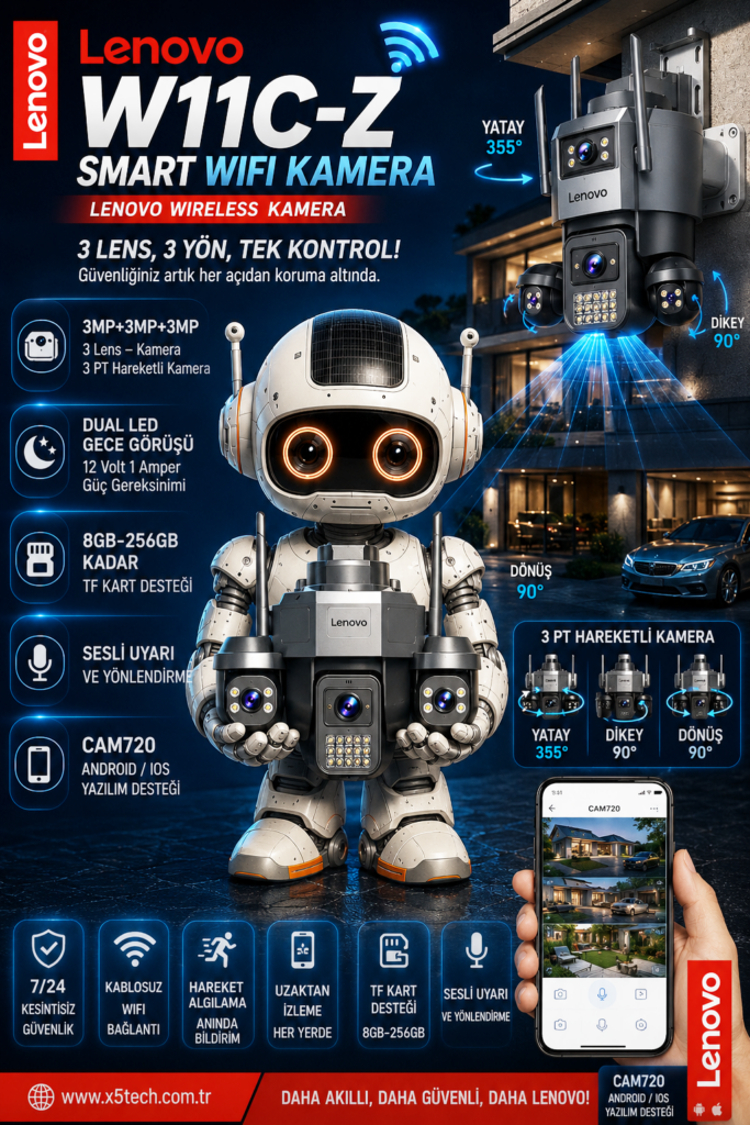 Lenovo W11C-Z Smart WiFi Kamera ile Güvenliğin Kontrolü Sizde