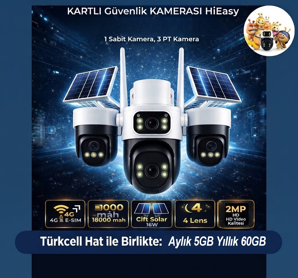 X5TECH 74-GZ 4G Solar Güneş Enerjili Sim Kartlı Akıllı Güvenlik Kamerası + 5GB Türkcell İnternet